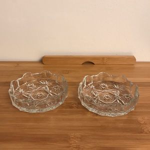 Set of 2 Vintage Crystal Candy Dish